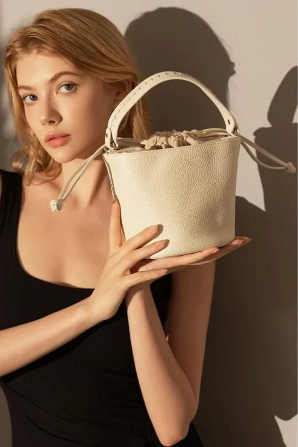 Cora Bucket Bag - PU Leather Drawstring Closure - Image 2