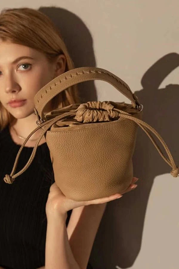 Cora Bucket Bag - PU Leather Drawstring Closure - Image 5