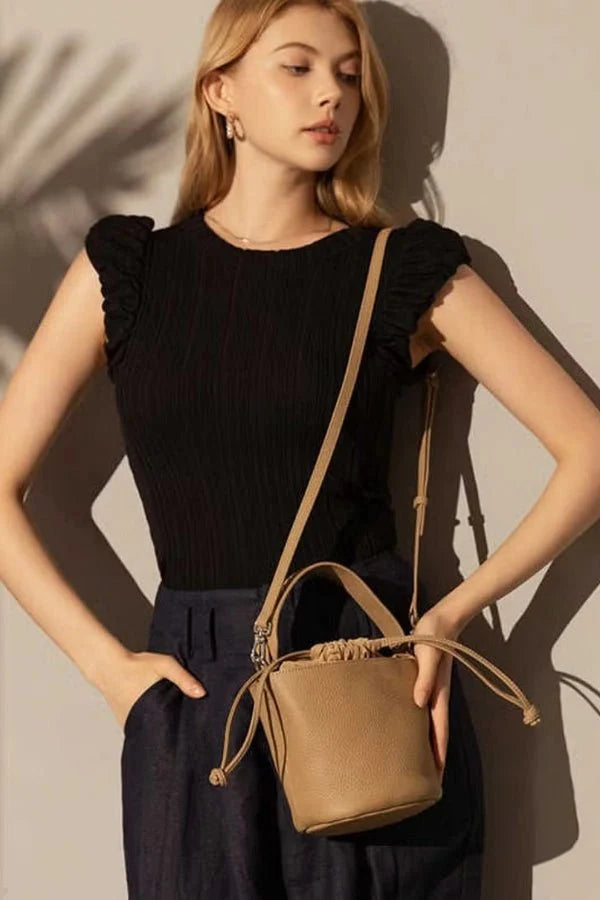 Cora Bucket Bag - PU Leather Drawstring Closure - Image 6