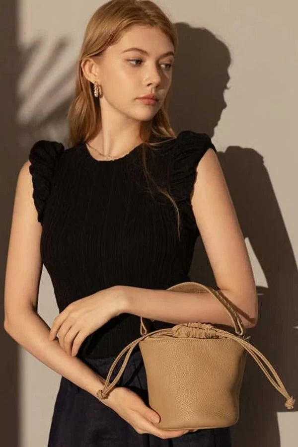 Cora Bucket Bag - PU Leather Drawstring Closure - Image 7