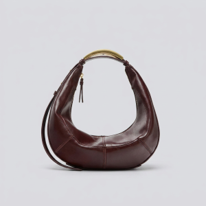 Lisa Crescent Bag - PU Leather & Nylon Shoulder Bag