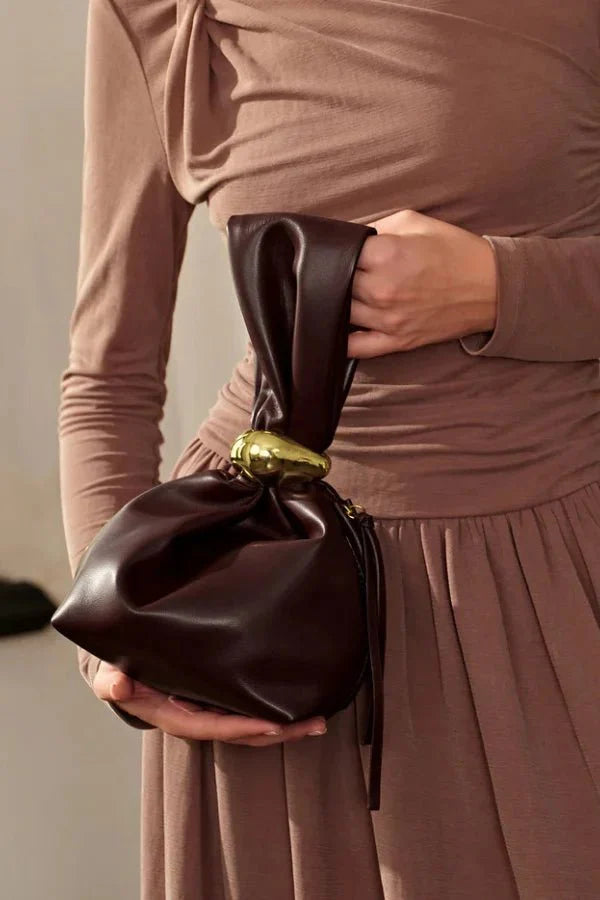 Astrae Bucket Bag - PU Leather Minimalist Wrist Carry - Image 3