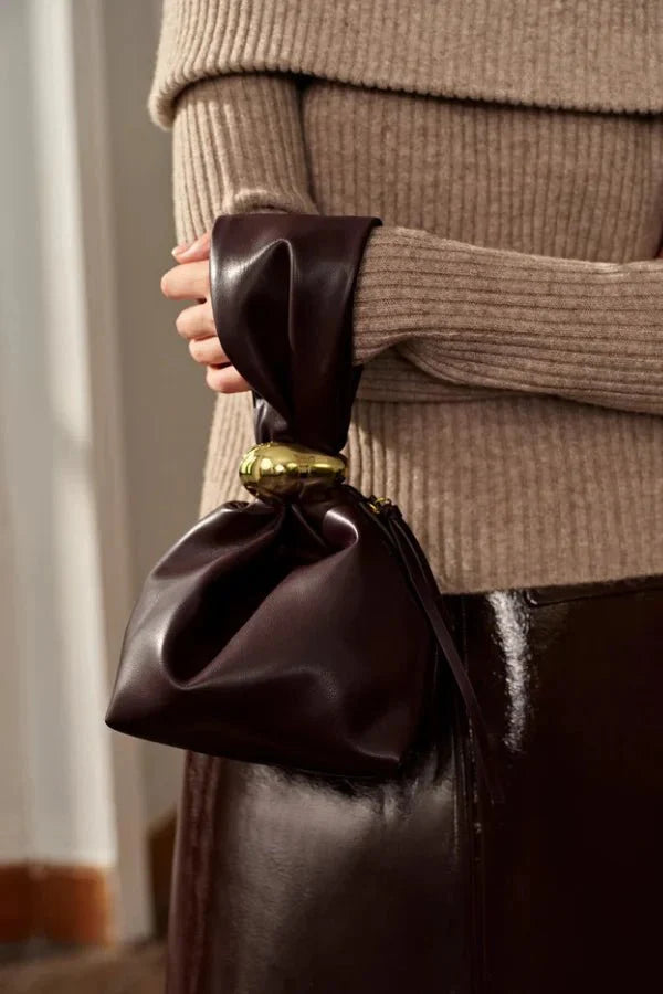 Astrae Bucket Bag - PU Leather Minimalist Wrist Carry - Image 5