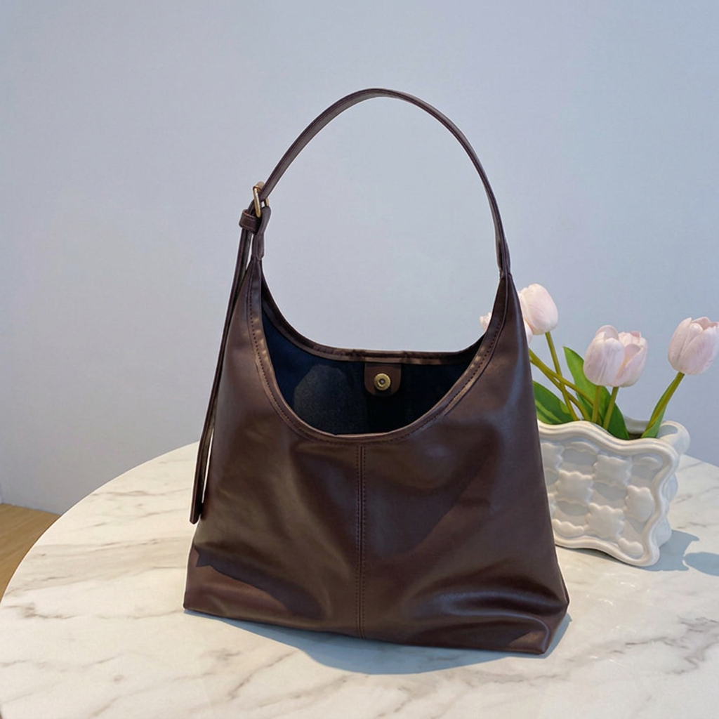 Celia Hobo Bag - PU Leather Spacious Carry - Image 15