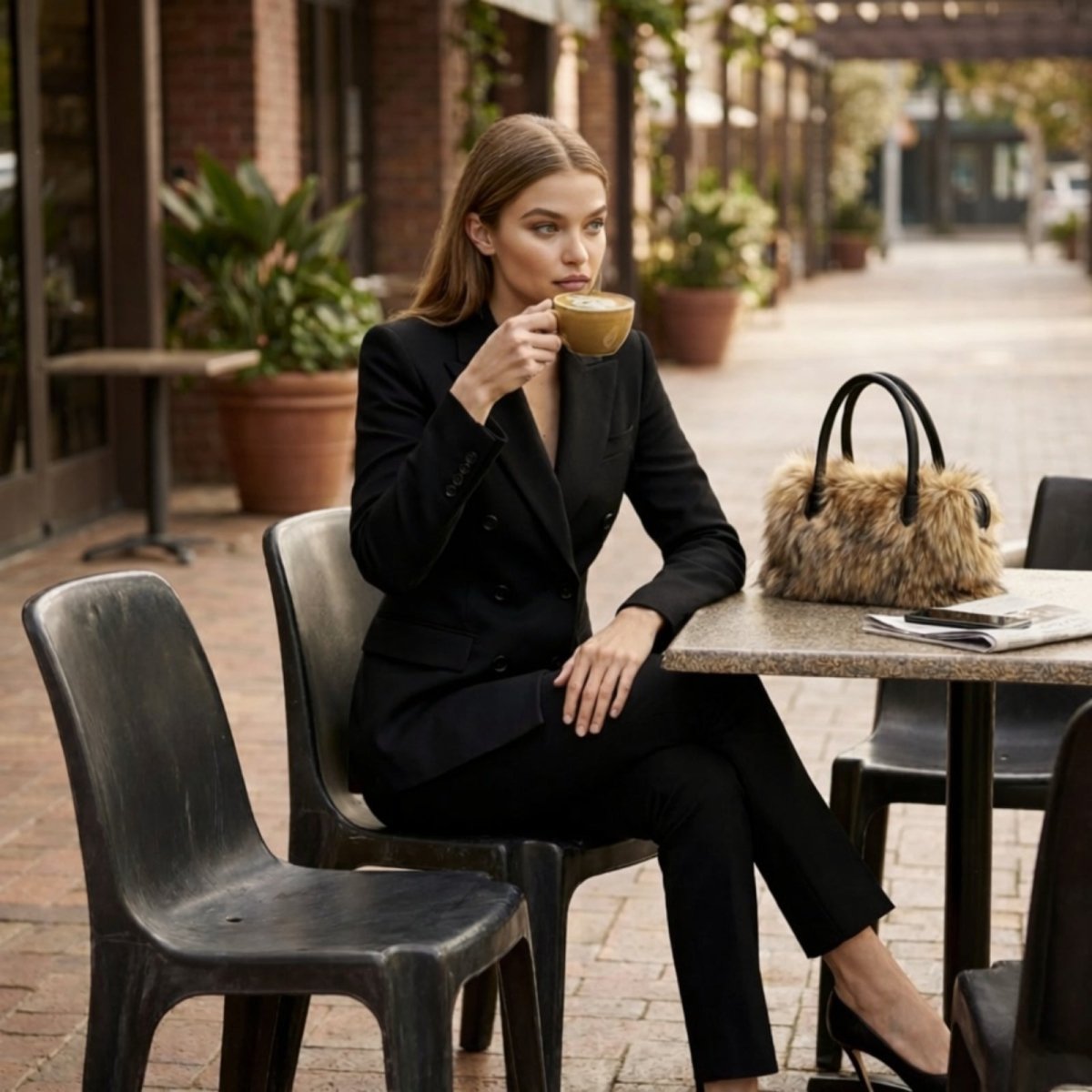 Willowbrook Tote Bag - Luxurious Faux Fur Everyday Carry - Image 2